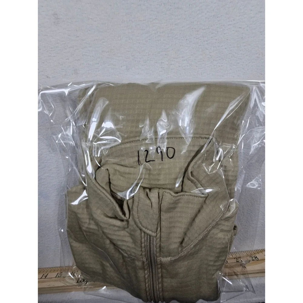 US Military ECWCS Gen III Level 2 Grid Fleece Tan 1/4 Zip Thermal Top Medium Reg